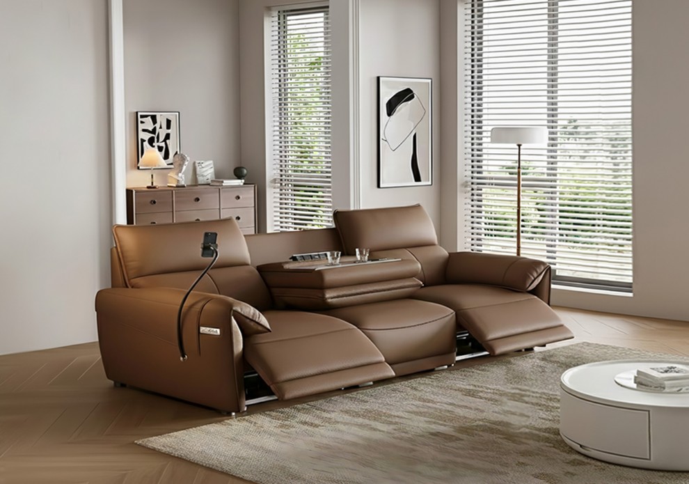 로베나 천연 소가죽 3.5인/4인/6인용 리클라이너 소파