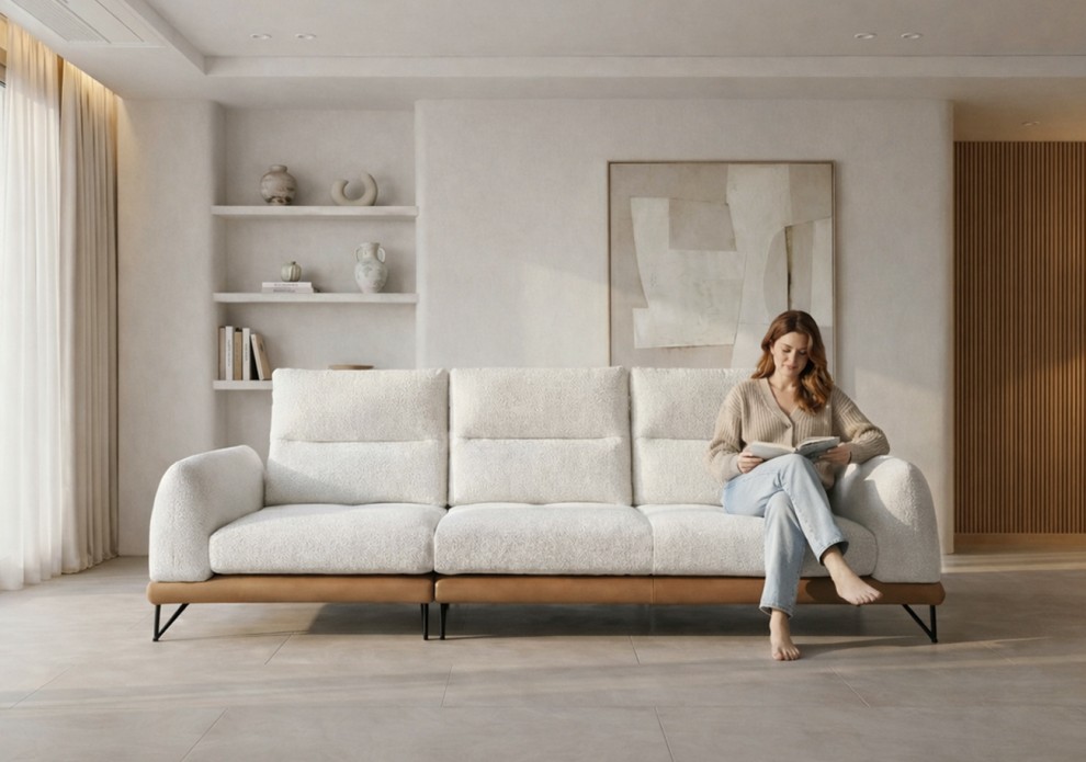 레스티 부클레 패브릭 4인용 스윙 소파