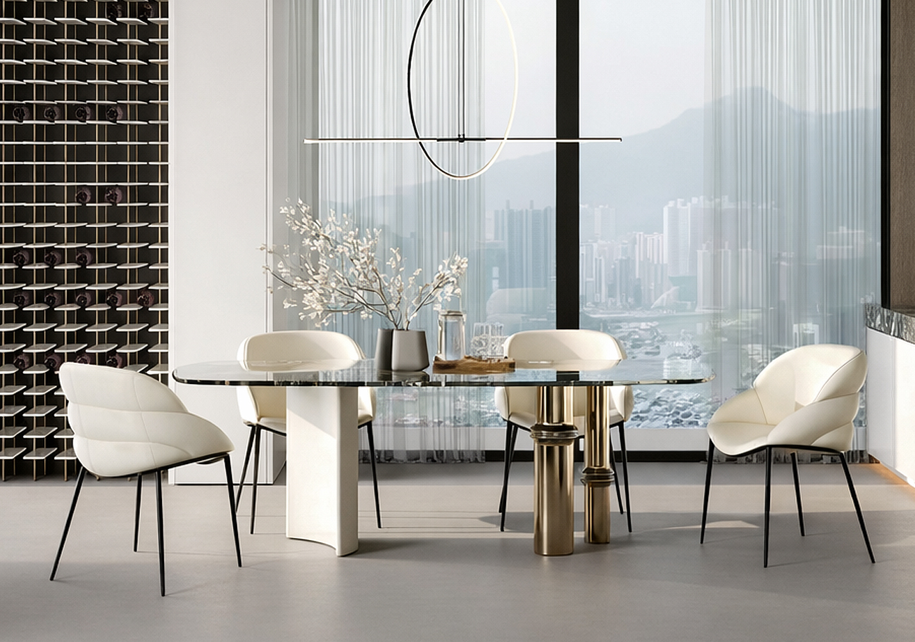 버던 대리석 6인/8인용 식탁 세트