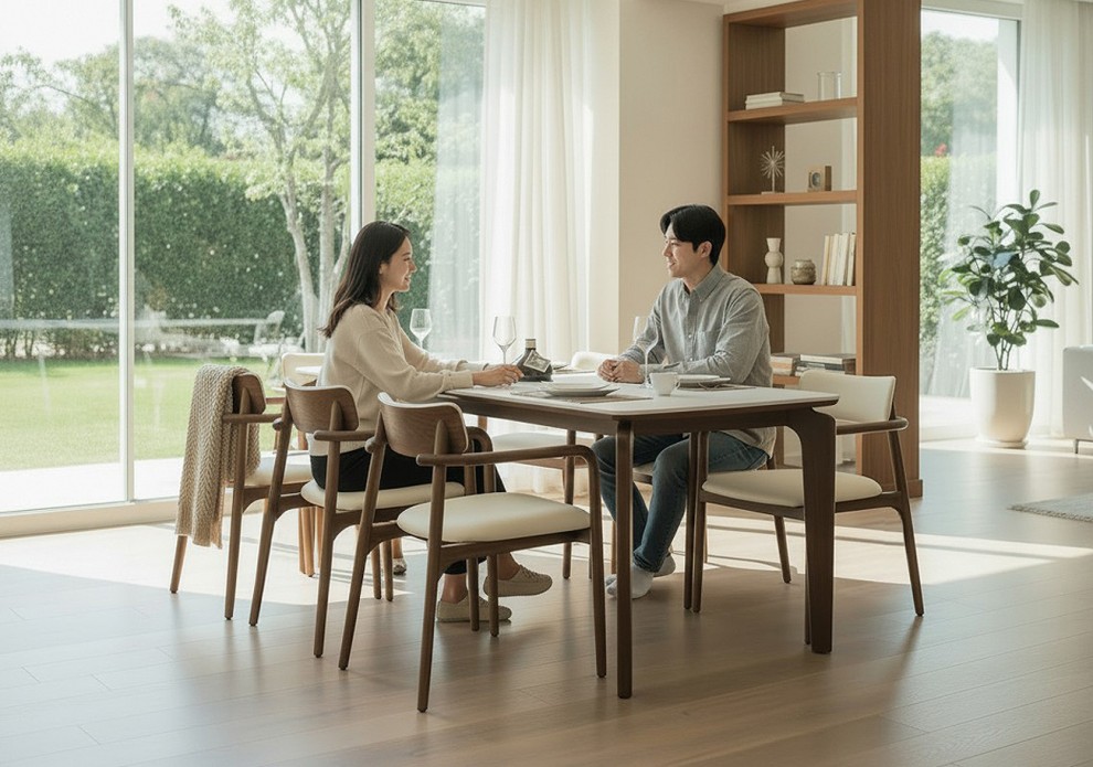 노르딘 포세린 세라믹 4인/6인용 식탁 세트